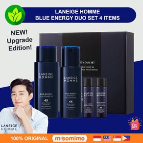 💗READY💗 LANEIGE HOMME Blue Energy Duo Set 4 items for Men + FREE Bonus Gift