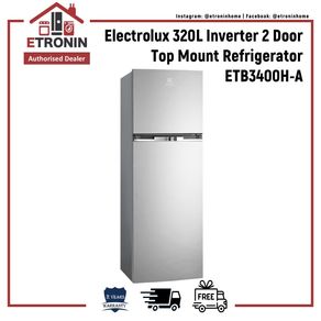 Electrolux 320L Inverter 2 Door Top Mount Freezer Refrigerator ETB3400H-A | ETB3400H-H