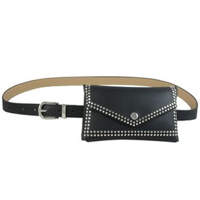Fashion Rivets Women Belt Waist Bag Designer Fanny Pack Soft PU Leather  Simple F