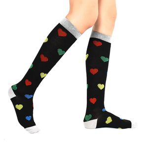 Thigh High Socks Sports Women Love Heart Stockings Elastic Graduated Compression Knee High Socks Medias de Mujer чулки женские