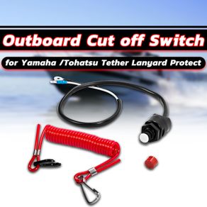 Outboard Cut off Boat Motor Kill Stop Switch Safety Tether Lanyard For Yamaha