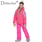 Detector Girl Winter Warm Skiing Suit Windproof Ski Jacket and Pant Outdoor Children Clothing Set Kids Snow Sets For Boys Girls