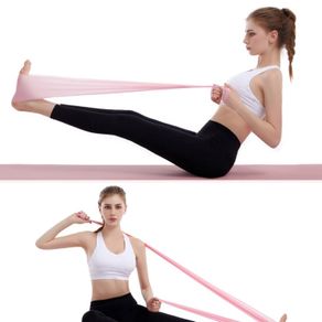 Yoga Pilates Stretch Resistance Band 1.8m 1.5m 2.0m Workout Elastic Exercise Training Rubber Physio Crossfit Fitness Band Strap Theraband - intl