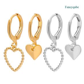 Fancyqube S925 Silver Needle Asymmetric Love Earrings Women's Advanced Sense Network Red Earrings