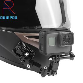 Gopro Accessories 4 Ways Turntable Button Mount Go Pro Hero 4 5 6 7 8 9 10 SJCAM EKEN H9 H9R Motorcycle Helmet Chin Bracket arm