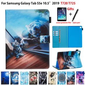Case For Samsung galaxy tab S5e 10.5 2019 T720 SM-T720 SM-T725 Smart Cover Funda Tablet Animal Pattern Stand Shell Capa +Gift