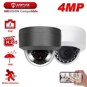 Anpviz 4MP Video IP Camera Outdoor Security Full Metal Night Vision 30m Dome CCTV Camera Hikvision Compatible H.265+ Danale App