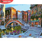 HUACAN Pictures By Number House Kits Home Decor Painting By Numbers City Landscape Drawing On Canvas HandPainted Art DIY Gift