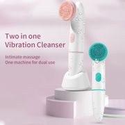 Electric Facial Cleaning Brush Sonic Vibrator Waterproof Pore Cleaner Face Brush Washing Massage Silicone Beauty Skin Care