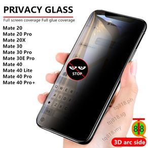 Huawei Mate 20 20X 30 30E 40 Lite Pro 5G / Black edge privacy tempered glass / phone screen protector