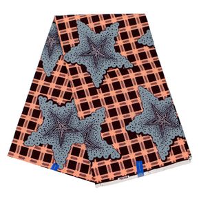 100% Cotton African Nigeria Veritable Ankara Guarantee Real Wax Lattice & Sea Star Print Fabric