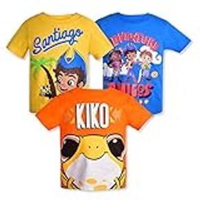 Nickelodeon Boy's 3-Pack Santiago of The Seas Short Sleeve Print Tee Shirt Set, Yellow, 4T