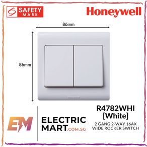 Honeywell R4782WHI 2 Gang 2-Way 16AX Wide Rocker Switch