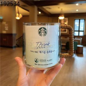 Coffee cup South Korea Starbucks 2020 new widow handle glass simple transparent large capacity milk coffee cup water cup