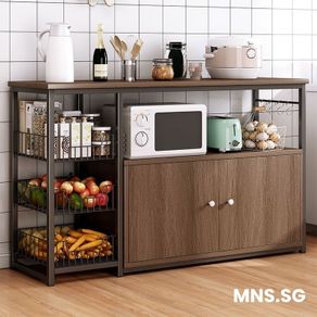 Microwave Oven Stand Wood Storage Rack Shelf Space Saving Kitchen