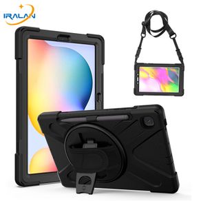 360 Rotating Shockproof Stand Case For Samsung Galaxy Tab S6 Lite 10.4 P610 SM-P615 Hybrid Armor Tablet Case With Shoulder Strap