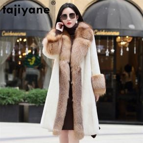 Tajiyane Genuine Leather Jacket Women Autumn Winter Real Sheepskin Leather  Jackets for Women 2023 White Leather Coat Biker Coats