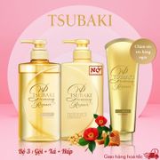 Combo 3 Piece Shampoo + Conditioner + Conditioner + TSUBAKI Premium Repair Hair Loss Treatment And Conditioner (490ml + 490ml + 180g)