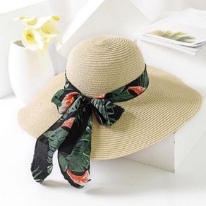 Summer Wide Brim Straw Hats Big Sun Hats For Women UV Protection Panama  Floppy Beach Hats Ladies Bow Hat Chapeau Femme