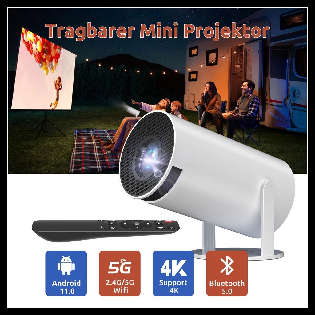 HY300 HDMI Portable LED Projector Android 4K Full HD 720P 120 ANSI 2.4G&5G  WIFI