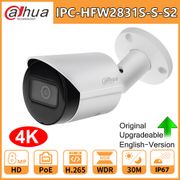 Original Dahua Bullet Network IP Camera Starlight Mini 8MP 4K PoE IPC-HFW2831S-S-S2 SD Card Slot H.265 30M IR IVS Cam IP67 Cam