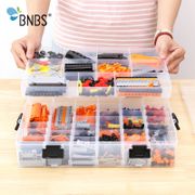 BNBS Building Blocks Lego Toys Large Capacity Hand Kids Storage Case Clear Plastic Organizer Box Can Adjust The Storage Space