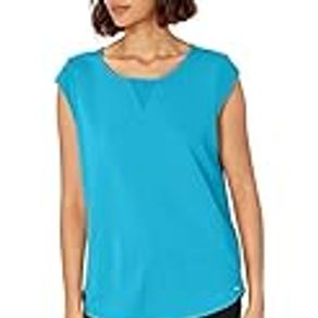 Calvin Klein Women's Short Sleeved Chiffon TOP with Shirt Tail, Small