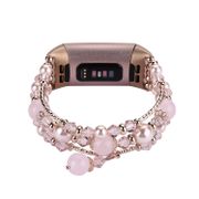 Jewelry Bracelet with Elastic Pearl Beaded Band fit Fit bit Charge 3 Wristband fitbit 2 Smartwatch Replacement Strap Watchband