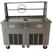 Double Big Square Pans With 11 Tanks Of Fried Ice Cream Roll Machine With  Rtified Stainless Steel