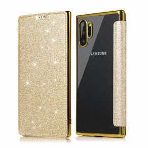 Glitter Star Cover For Samsung Galaxy S22 S21 Note 20 S20 Ultra S10 Plus 10 5G 9 8 S7 Flip Leather Transparent TPU Case Funda