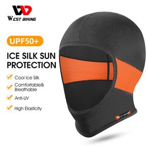 WEST BIKING Full Face Headgear Ice Silk Breathable Helmet Liner Sun Protection Anti-UV Running Fishing Cycling Cap