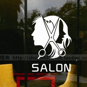 Hair Salon Wall Decal Sticker Hair Shop Scissor Vinyl Window Decals Decor Mural Hairdresser Glass Beauty Salon Sticker