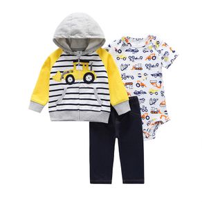 Newborn Baby Clothing Set 2019 Autumn Winter Spring 3PCS Tops Coat Sweater+Pants+bodysuit Infant Toddler Boy girl clothes outfit
