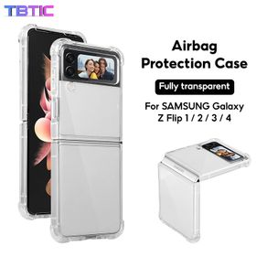 Transparent Hard PC Hinge Protector Full Protection Phone Case For Samsung Galaxy Z Flip 1/2 3 4 5G ShockProof Cover For Samsung Z Fold 3 4