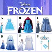 Frozen 2 Princess Elsa Anna Girls Dress Halloween Costume Cosplay Birthday Party Kids Clothes
