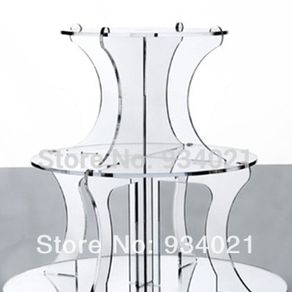 Excellent Clarity Modern 3 Tiers Acrylic Cake Stand Display Rack