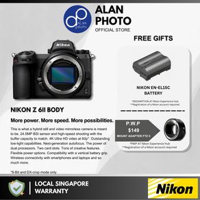 Nikon Z6 II Z 6II Mirrorless Digital Camera Body & with 24-70mm F4 len & with 24-120mm F4 len | Nikon Singapore Warranty