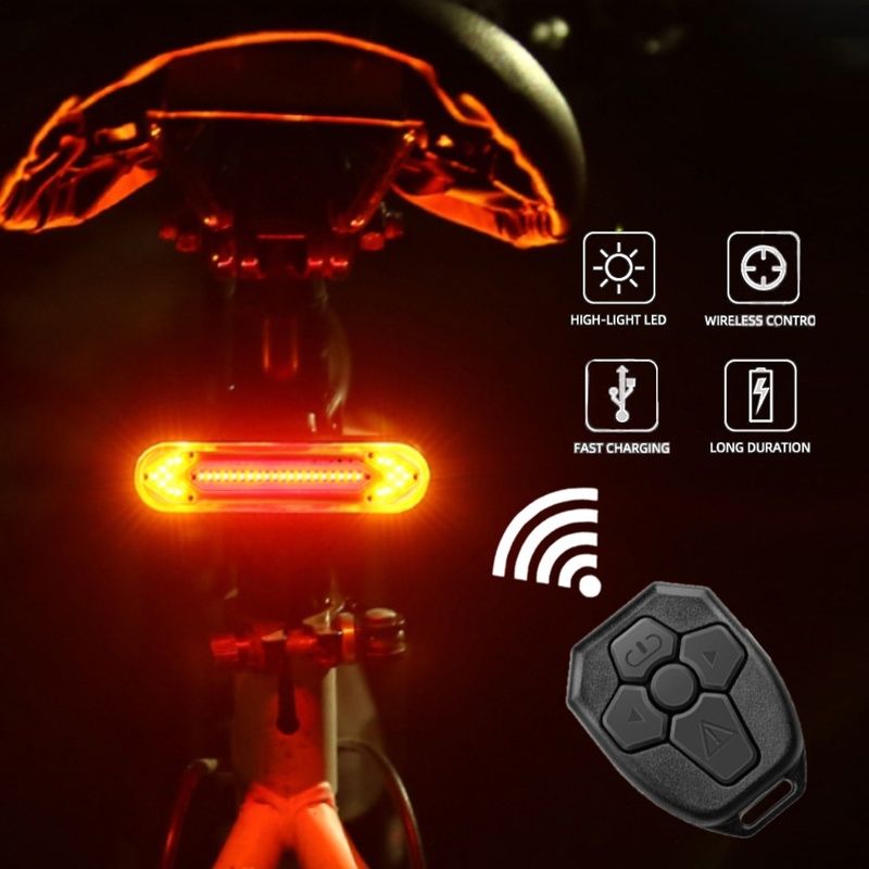 GIYO Dual Bracket Smart Bicycle Light Rear Taillight Bike Accessories Stop  Signal Brake Lamp LED Safety Lantern
