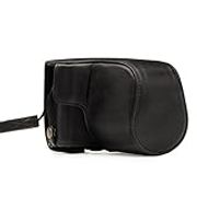 MegaGear Canon EOS M100, M200 (15-45mm) Ever Ready Leather Camera Case and Strap, with Battery Access - Black - MG1325