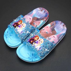 【Spot】Elsa Princess Slippers Girls' Summer Fashion Children Crystal Sandals Interior Home Soft-Soled Frozen Shoes Baby CoCo