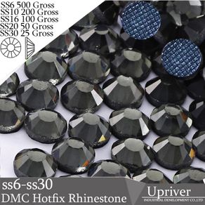 Upriver Half Large Packing Loose Flatback SS6 SS10 SS16 SS20 SS30 Black Diamond DMC Hotfix Rhinestones