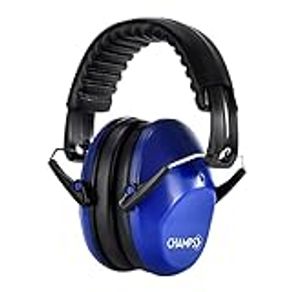 CHAMPS Kids Ear Muffs Earmuff Noise Protection Reduction Headphones for Toddlers Kid Children Teen NRR 25dB Safety Hearing Ear Muff Shooting Range Hunting Season Navy Blue