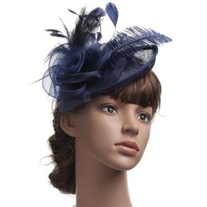 Ladies Fascinators Hat Flower Mesh Feathers Hair Clip Tea Party Headwear