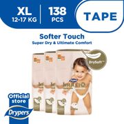 Drypers Touch XL 46s x 3 packs (12-17kg) 138pcs/box