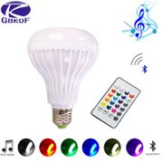 Smart E27 RGB Bluetooth Speaker LED Bulb Light 12W Music Playing Dimmable Wireless Led Lamp with 24 Keys Remote Control