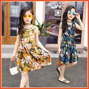 3-12 Year-old Girl Beach Dress Girls' New Summer Dress Children Summer Cotton Silk Princess Dress