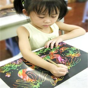 Magic Color Scratch Art Paper Painting Paper Kids Cards Scraping