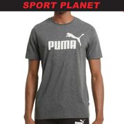 Puma Men Essential Heather Logo Tee Shirt Baju Lelaki (586736-01) Sport Planet 42-24