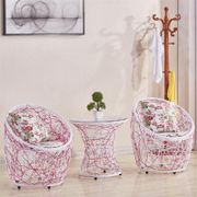 Outdoor furniture  rattan  table and chair set small round table terrace leisure table and chair rattan garden chair 4-piece set
