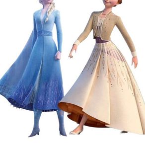 4-10 Years Cosplay Princess Dress Frozen 2 Anna Elsa 2 Carnival Costume Girls Dress Children Party Clothing Kids Fancy Vestidos